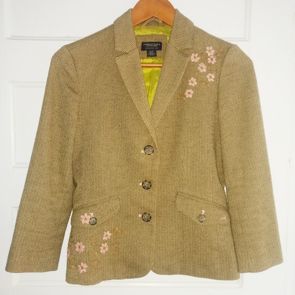 American Eagle Tweet Embroidered Blazer - Picture 1 of 6